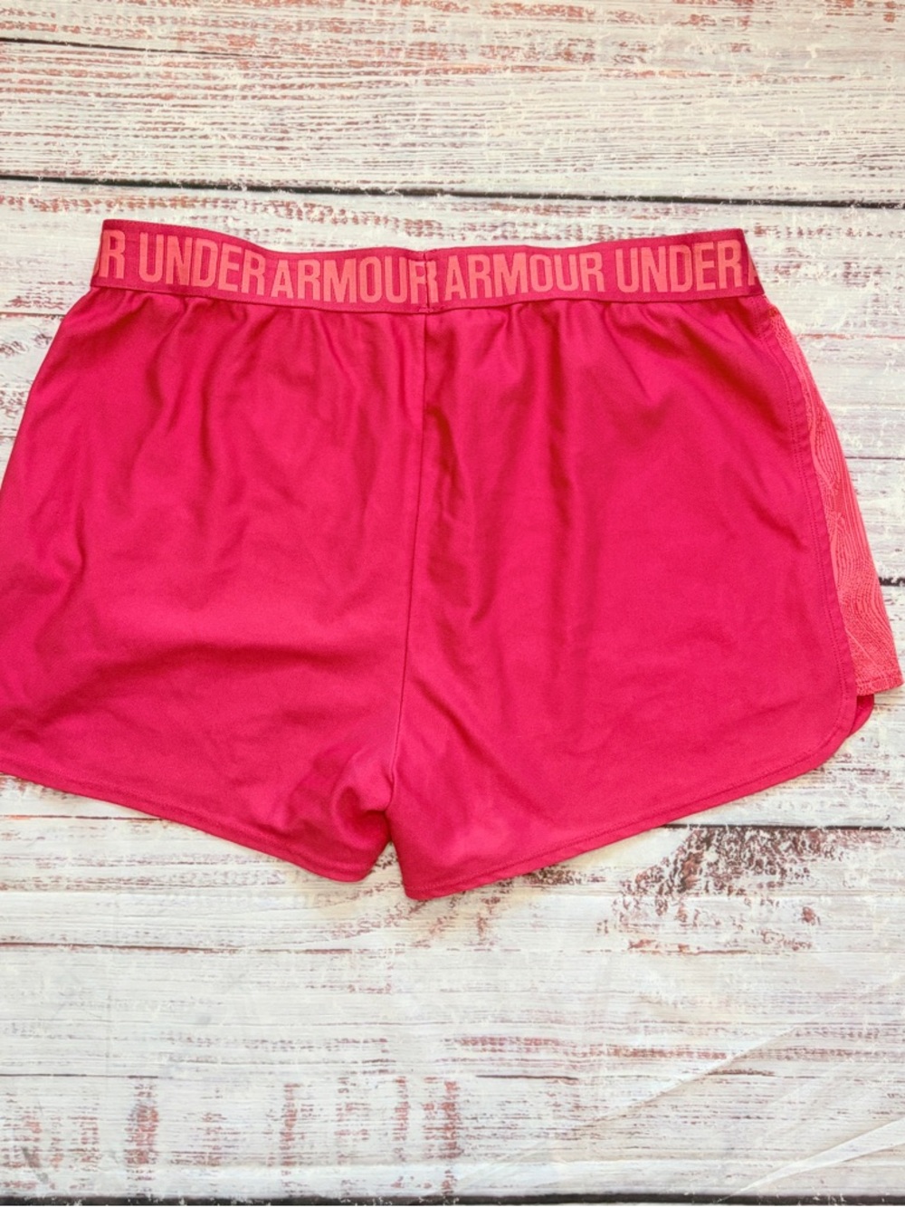 Under Armour Women's Raspberry Athletic Shorts - Picture 2 of 5